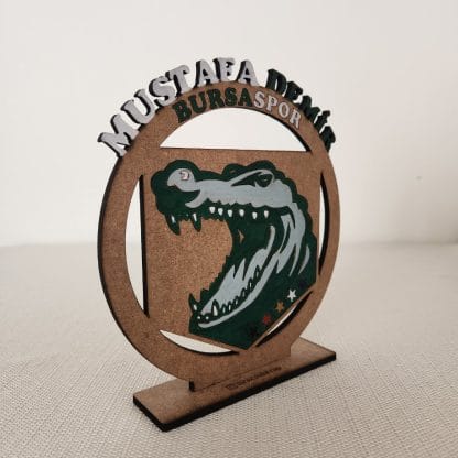Timsah Ahşap Biblo | Özel Tasarım | 18x18 cm | 4mm MDF - Görsel 2